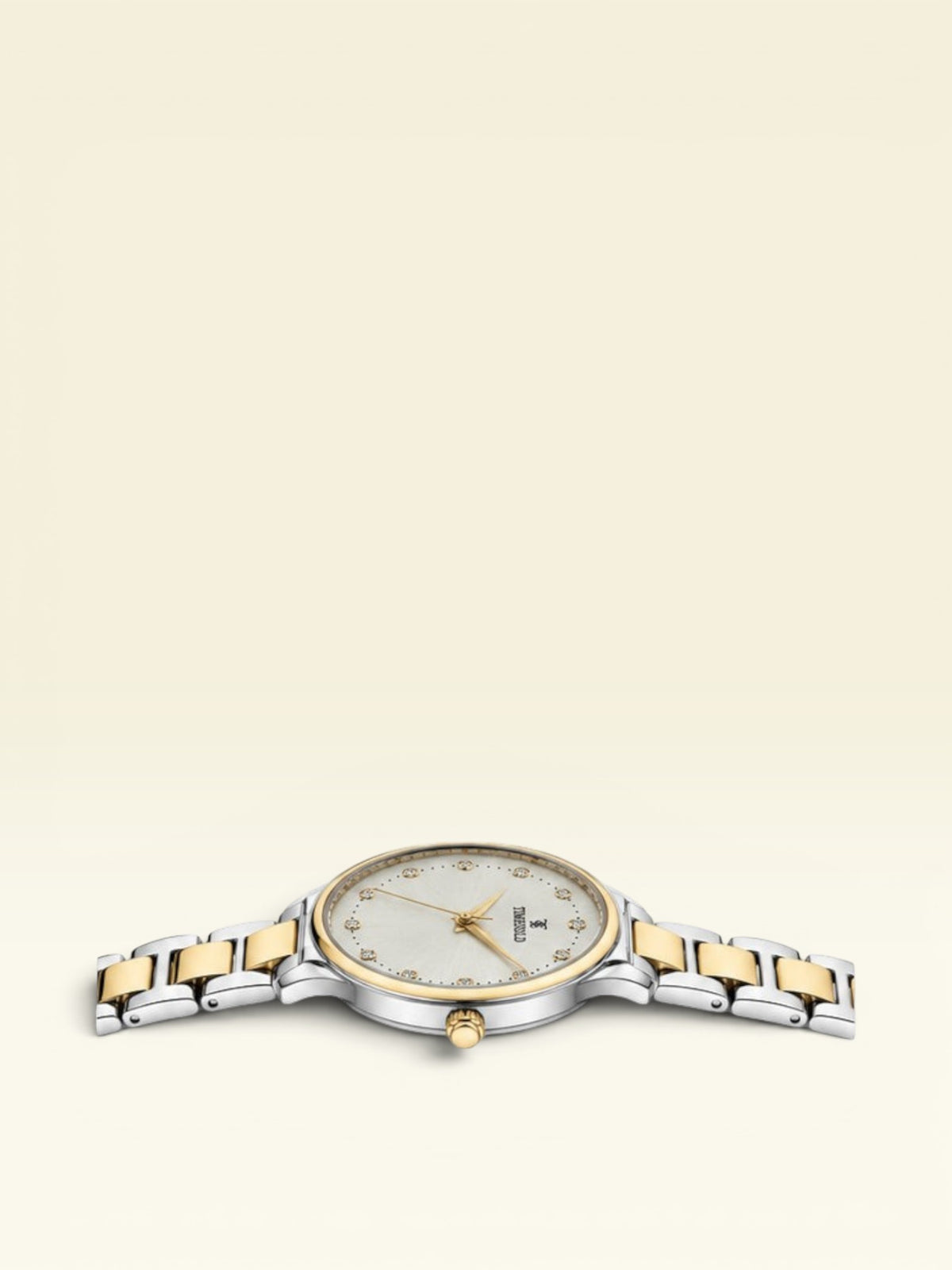 Labdhi Watches & Premium Time Gold Aurelia Grace two-tone watch with crystal markers and sunray dial