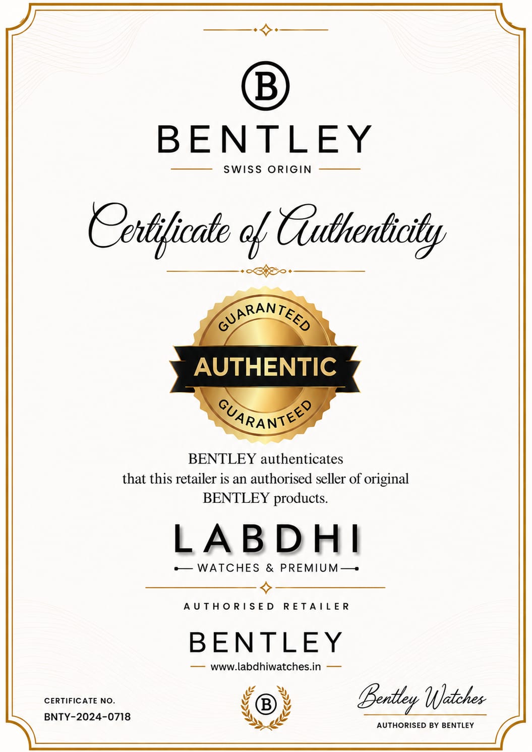 Bentley BL-60-64 White Men's Automatic Watch