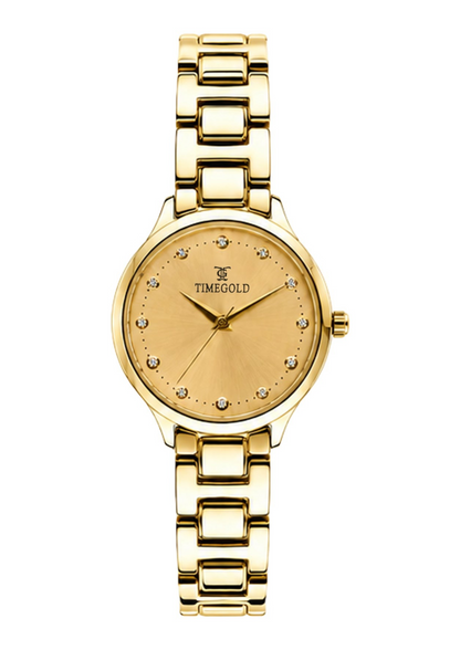 Labdhi Watches & Premium TimeGold Aurelia Grace gold-tone women's watch with crystal markers and sunray dial