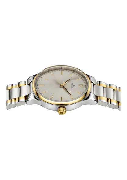 Labdhi Watches & Premium TimeGold Imperial Essence watch with a silver sunburst dial and dual-tone stainless steel band